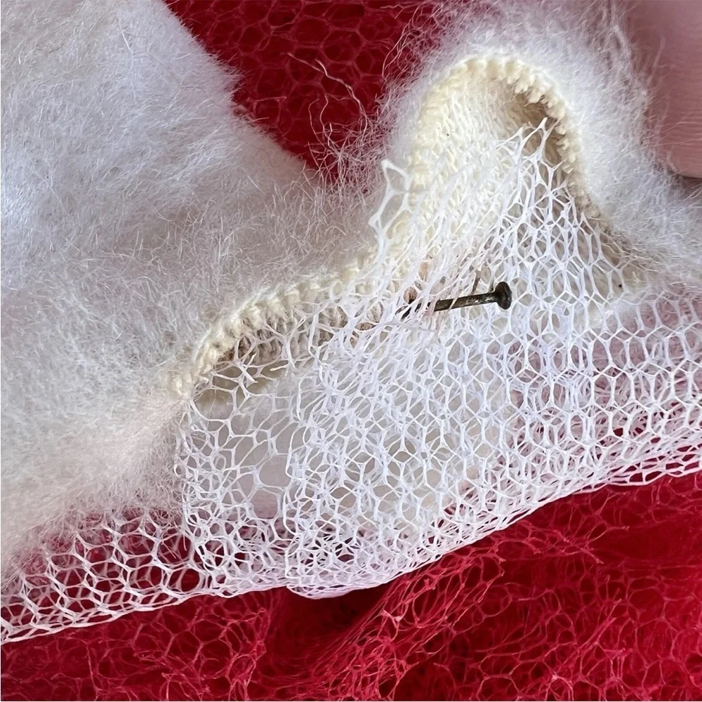 VTG Rubber Face Waving Santa Claus Tulle Net Body Retro Christmas Decor 18” READ